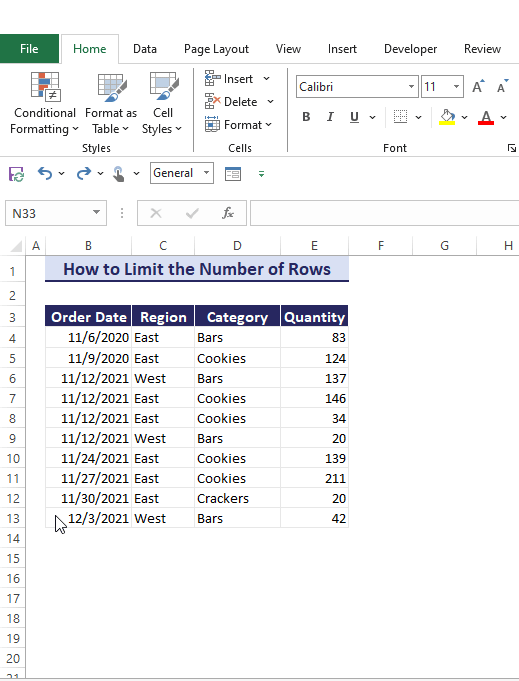 Limiting the Number of Rows