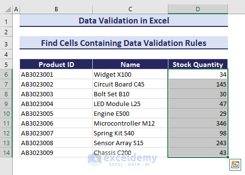 Data Validation is Shown